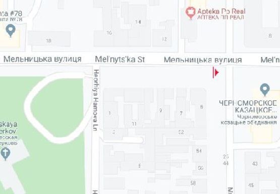 Схема рекламної площини за адресою Мельницкая ул. - Михайловская ул., 5