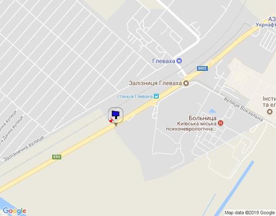 Схема рекламной плоскости по адресу смт. Глеваха, траса М-05 Київ-Одеса, км 29+280 ліво