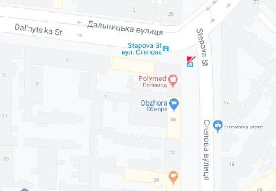 Схема рекламной плоскости по адресу Степовая ул., 28 - Дальницкая ул.