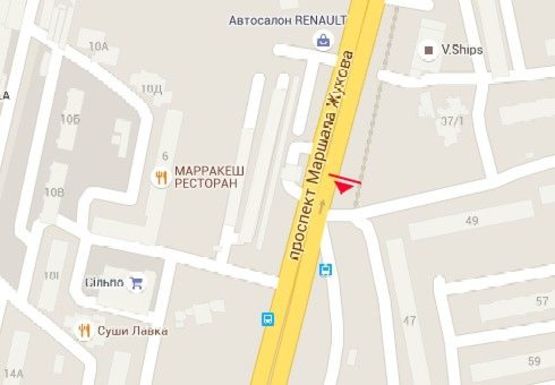 Схема рекламної площини за адресою Небесной Сотни пр., 37/3