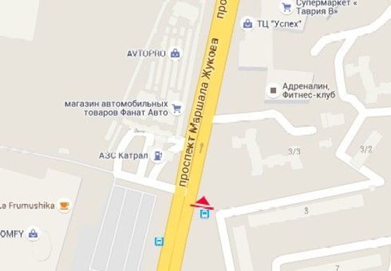 Схема рекламной плоскости по адресу Небесной Сотни пр., 5