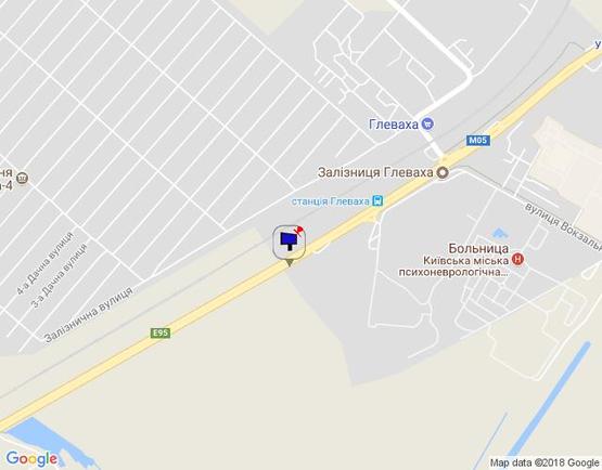 Схема рекламной плоскости по адресу смт. Глеваха, траса М-05 Київ-Одеса, км 29+280 ліво