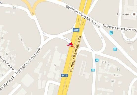 Схема рекламної площини за адресою Балковская ул. - Бугаевская ул.,1