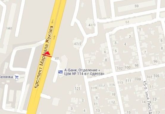 Схема рекламної площини за адресою Небесной Сотни пр., 47/3 Б