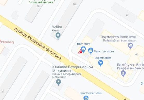 Схема рекламної площини за адресою Академика Филатова ул. 76