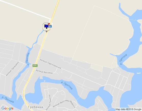 Схема рекламной плоскости по адресу с. Гребінки, траса М-05 Київ-Одеса, км 63+980 право