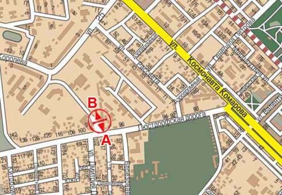 Схема рекламної площини за адресою Люстдорфская дорога - Академика Королева ул.