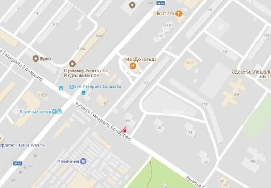 Схема рекламної площини за адресою Генерала Бочарова ул., 30 (напротив)