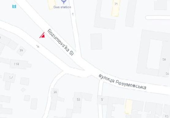 Схема рекламной плоскости по адресу Разумовская,61 ул., автовокзал
