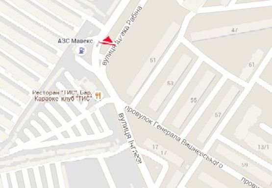 Схема рекламної площини за адресою Инглези ул. - Ицхака Рабина ул., 53 (верхний)