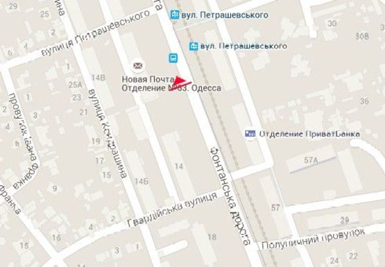 Схема рекламної площини за адресою Фонтанская дорога, 14-А