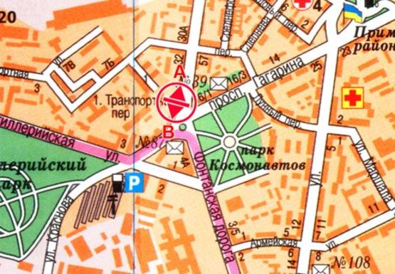 Схема рекламної площини за адресою Среднефонтанская ул., 34