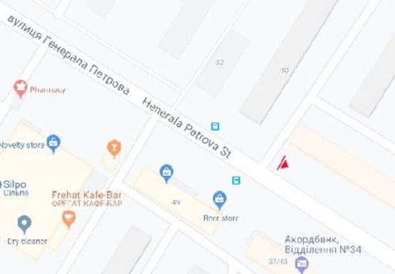 Схема рекламной плоскости по адресу Генерала Петрова ул., 30