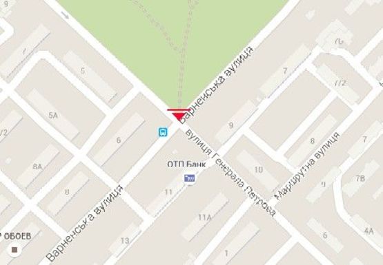 Схема рекламной плоскости по адресу Варненская ул. - Генерала Петрова ул.