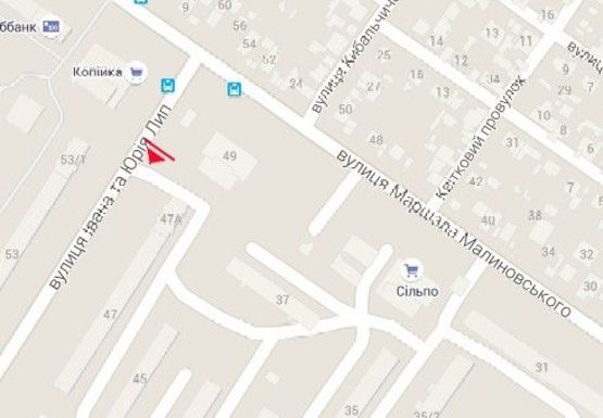 Схема рекламной плоскости по адресу Ивана и Юрия Лип ул. - Малиновского ул.,47