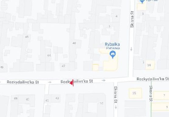 Схема рекламної площини за адресою Раскидайловская ул., 41