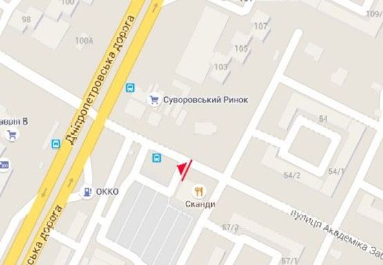 Схема рекламной плоскости по адресу Академика Заболотного ул., 57/1