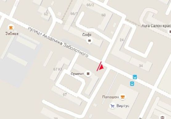 Схема рекламної площини за адресою Академика Заболотного ул., 67/1