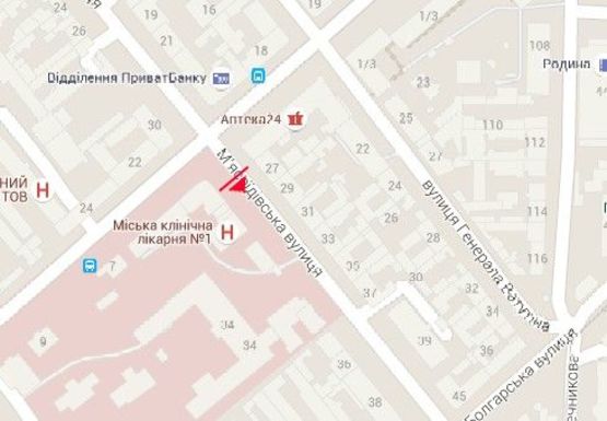 Схема рекламної площини за адресою Мясоедовская ул., 32 - Б. Хмельницкого ул.