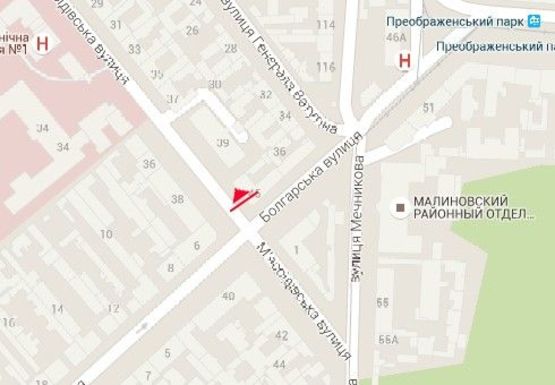 Схема рекламной плоскости по адресу Мясоедовская ул., 45 - Болгарская ул.