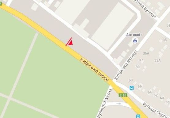 Схема рекламной плоскости по адресу Киевское шоссе, 2