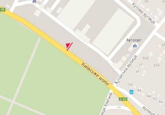 Схема рекламной плоскости по адресу Киевское шоссе, 2