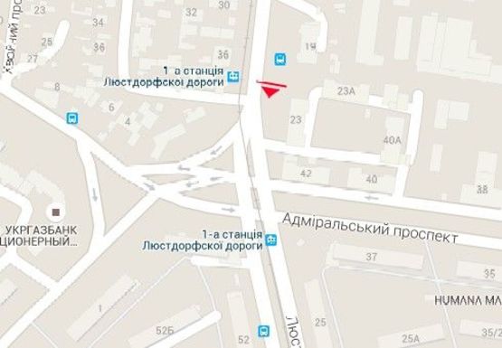 Схема рекламної площини за адресою Люстдорфская дорога, 23б