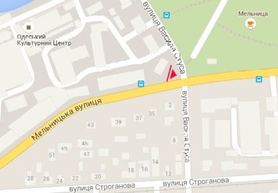 Схема рекламной плоскости по адресу Мельницкая ул. - В. Стуса ул., 2б