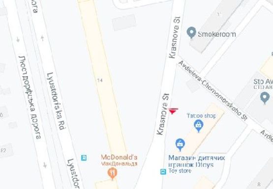 Схема рекламної площини за адресою Краснова ул., 11б