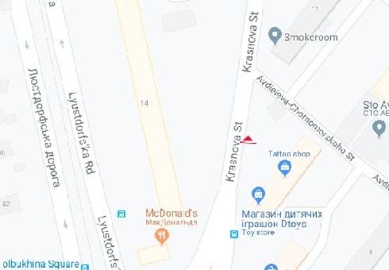 Схема рекламної площини за адресою Краснова ул., 11б