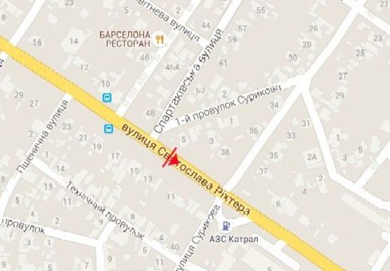 Схема рекламної площини за адресою Рихтера ул., 11-13 - Спартаковская ул.