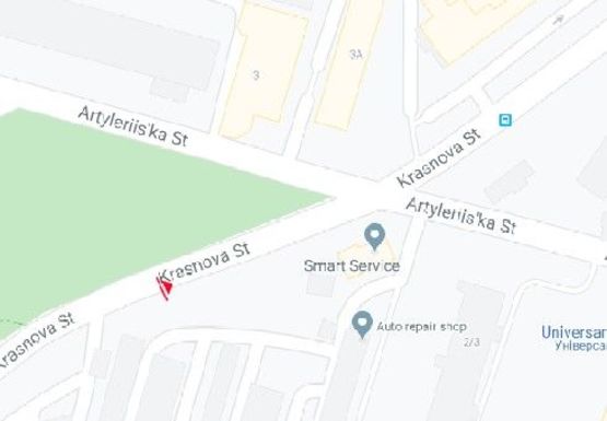 Схема рекламной плоскости по адресу Краснова ул. - Артилерийский парк