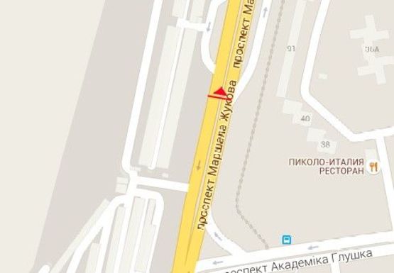 Схема рекламної площини за адресою Небесной Сотни пр., 91а