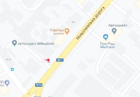 Схема рекламної площини за адресою Николаевская дорога, 185