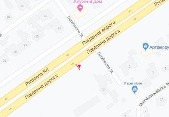 Схема рекламной плоскости по адресу Южная дорога, 35 (напротив)