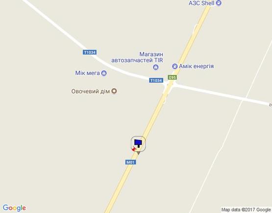 Схема рекламной плоскости по адресу Чернігівська траса,  М-01, км 39+850 право, с. Скибина, вул. Київська, 300м до повороту на с. Літки, Велику Димерку, 2 км до поворота на  завод "Coca-Cola", 300 м до АЗК "АМІК"