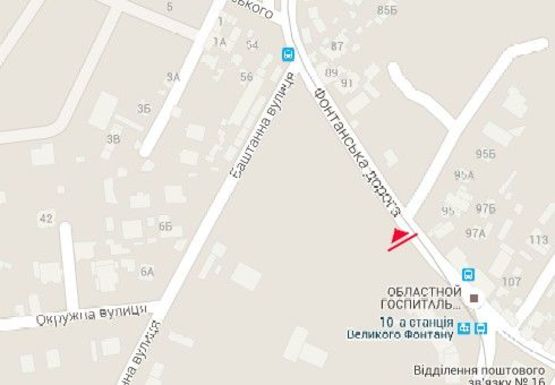 Схема рекламної площини за адресою Фонтанская дорога, 95 напротив