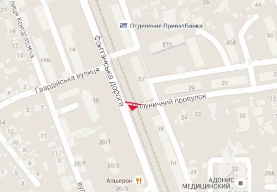 Схема рекламної площини за адресою Фонтанская дорога - Клубничный пер.