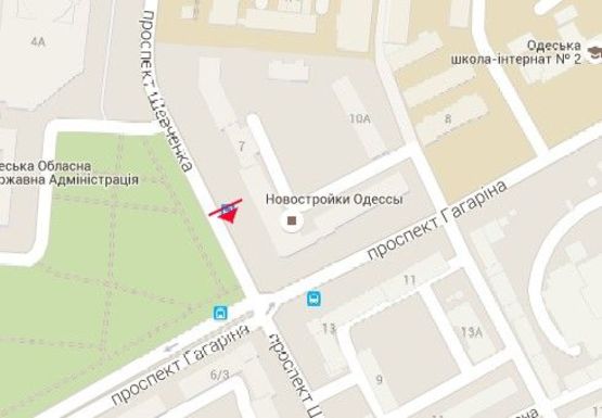 Схема рекламной плоскости по адресу Шевченко пр., 6/2 - Гагарина пр.,  (остановка)