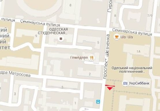 Схема рекламної площини за адресою Шевченко пр., Политехнический институт (остановка)