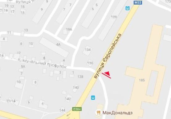 Схема рекламної площини за адресою Полтава Европейская ул., 145