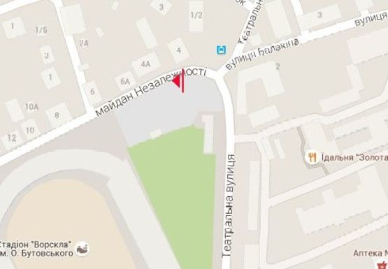 Схема рекламной плоскости по адресу Независимости пл. - Театральная ул.