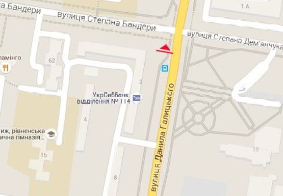 Схема рекламной плоскости по адресу Данила Галицкого - С.Бандеры ул.