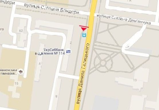 Схема рекламной плоскости по адресу Данила Галицкого - С.Бандеры ул.