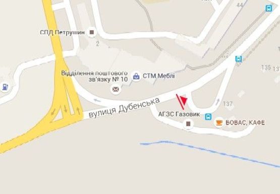 Схема рекламной плоскости по адресу Дубенская ул., рынок "Боярка"