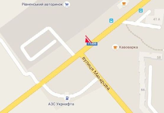 Схема рекламної площини за адресою Млыновская ул. - Макарова ул., авторынок