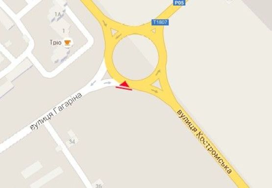 Схема рекламной плоскости по адресу Гагарина ул. - Костромская ул.