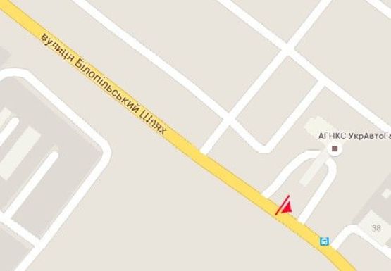 Схема рекламної площини за адресою Белопольское шоссе