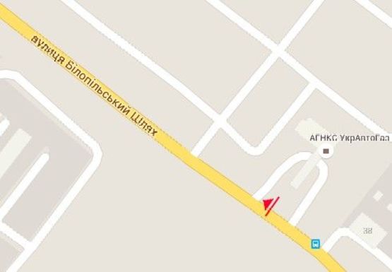 Схема рекламной плоскости по адресу Белопольское шоссе