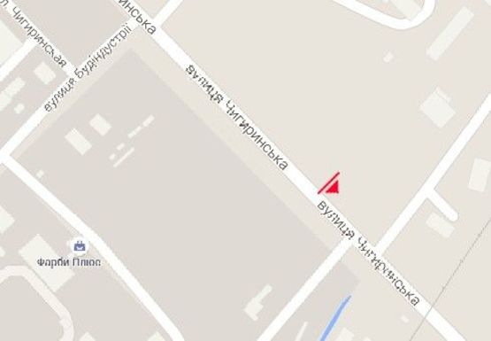 Схема рекламной плоскости по адресу Чигиринская ул., в районе ЖД переезда